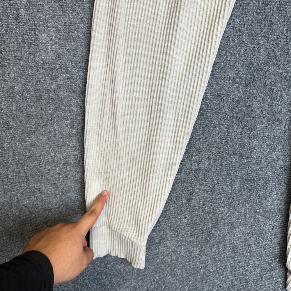 Alo Yoga Muse Ribbed Jogger Pants Womens Medium Bone White Loungewear Athleisure - Picture 5 of 13